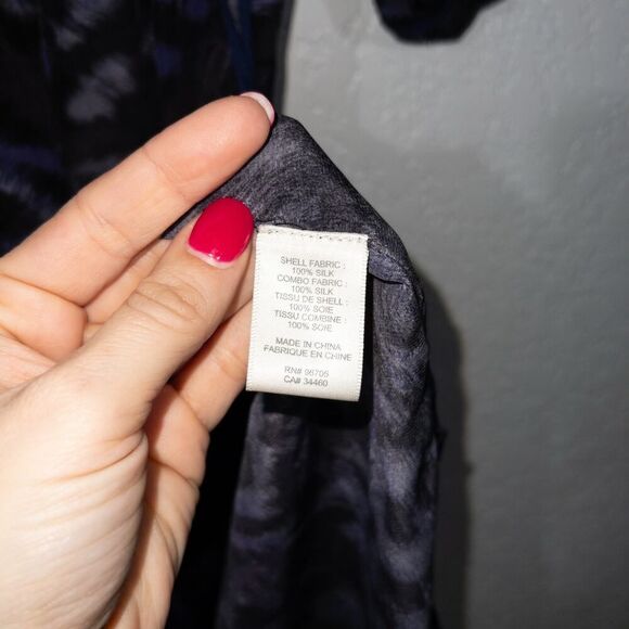 Rebecca Taylor Blue Animal Print Silk Dress Size 6 - Picture 7 of 8